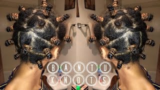 Step by Step Twisted Bantu Knot Out on Stretched Natural Hair