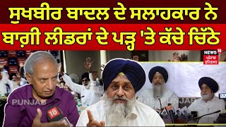 Sukhbir Badal ਦੇ ਸਲਾਹਕਾਰ ਨੇ ਬਾਗ਼ੀ ਲੀਡਰਾਂ ਦੇ ਪੜ੍ਹ 'ਤੇ ਕੱਚੇ ਚਿੱਠੇ | Harcharan Bains | Akali Dal | N18V