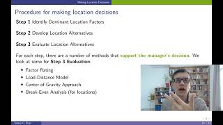 Logistics Management: Location Analysis 03 Making Location Decisions