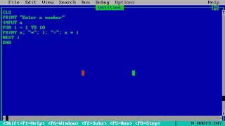 Multiplication Table using QBasic