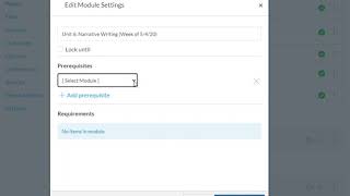 Adding Module Prerequisites in Canvas