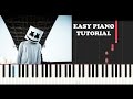 Marshmello - Summer (EASY Piano Tutorial )