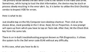 Dell Error Code 0146