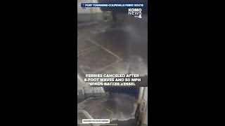 Huge waves and strong winds batter Washington state ferry
