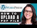 How to Upload a PDF File to WordPress | WordPress Tutorial