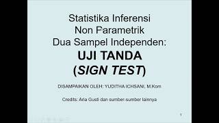 Teori Uji Tanda (Sign Test) (Part 1) - Statistika Non Parametrik