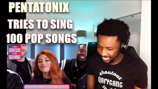 QOFYREACTS To Pentatonix Tries To Sing 100 Pop Songs In 10 Minutes Challenge