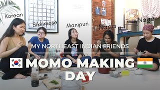 Making momo with my northeast Indian friends 🤗🇮🇳🇰🇷 Korean girl’s life in India