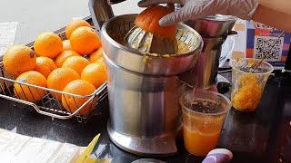 100% 오렌지🍊 착즙 쥬스, 망원시장 / 100% orange juice, fresh fruit juice, street food