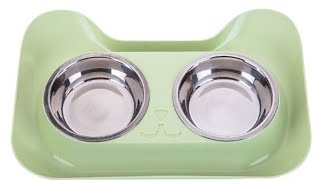 Pet cat dog bowls stainless steel with no non-skid feedler bowls
