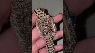 Fully Iced Out Rose Gold Cartier