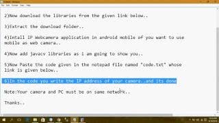 Access IP camera or IP Webcamera application video using java
