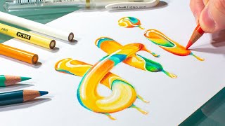 Drawing Ultimate Drip Letters (Paint Pour Effect)