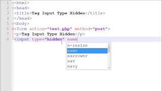 HTML Tag Input Type Hidden
