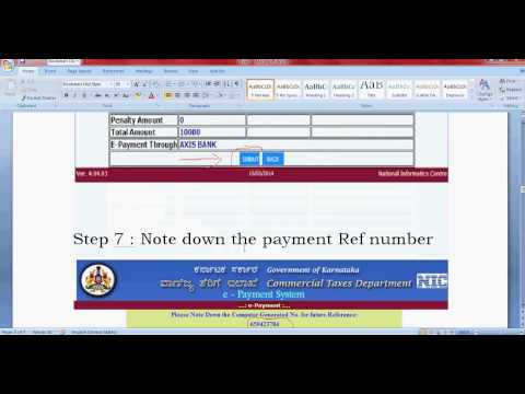 How to make online payment for Karnataka vat How to make online payment for Karnataka vat