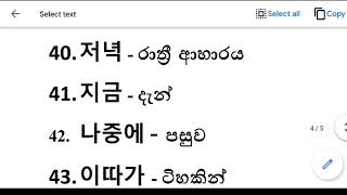 එදිනෙදා හමුවන කොරියන් වචන| Korean Wachana | Korean Words | Korean lesson