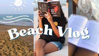 පොත් කියවන්න beach එකට යමු | beach vlog 📙🧃🌊