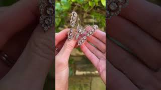 Victorian Sterling Silver and Paste Antique Butterfly Brooch #victorianjewelry #antiquebrooch