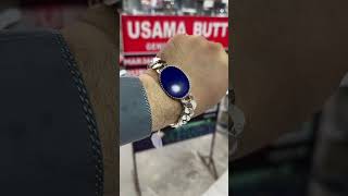 Lajward Lapis Lazuli Italian Silver Bracelet By #Usamabuttgems Whatsapp +923335858190