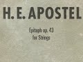 epitaph op. 43 for strings by hans erich apostel