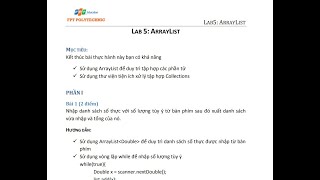 JAVA 1: Hướng dẫn Lab5 (ArrayList)