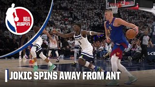 Nikola Jokic spins away from Anthony Edwards and scored on a putback | NBA on ESPN