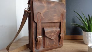 How to Make Leather Vertical Messenger Bag     ( PDF Pattern Only in My Etsy Shop )