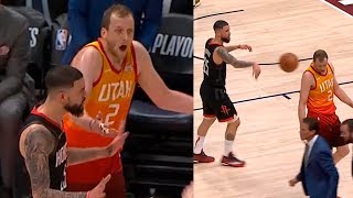 Joe Ingles and Austin Rivers gets a double techs & both can't believe this | Rockets vs Jazz Game 3