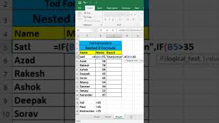 Nested if in #excel #msexcel #shorts #computer #education #tricks