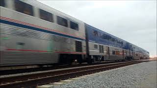 Amtrak Pacific Surfliner and Coaster trains in Cardiff By the Sea August 20, 2021