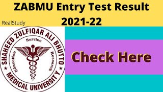 SZABMU Entry Test Result 2021 22