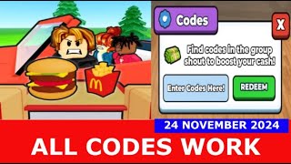 *ALL CODES WORK* Burger Shop Tycoon! ROBLOX | NOVEMBER 24, 2024