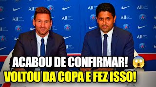 🚨 URGENTE! ACABOU DE SAIR! OLHA O QUE O MESSI FALOU PRO PSG!