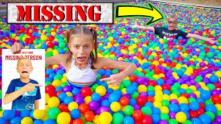 Lost My Brother In Ball Pit Pool - Full Of 25,000 Colorful Ball Pall Pit Balls!