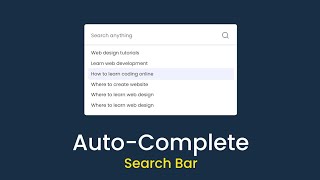 How To Make Autocomplete Search Box For Website Using HTML CSS & JavaScript