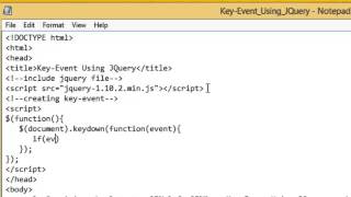 Key Event Using JQuery