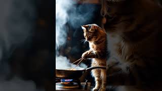 Chef Kitty's Kitchen Magic: Cooking Like a Pro! 🐾🍳#shorts