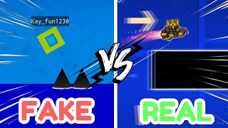 Playing Fake and Real Geometry Dash