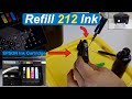 Epson 212 Ink Refill BK, Y, M, C Ink Cartridges, Installation & Printhead Cleaning, printing Test !