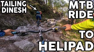 Mountain Bike ride to helipad trail | Nepal | Follow cam | 2019