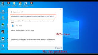 How to Fix "Windows encountered a problem installing the drivers for your device" Windows 10