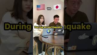 【Culture of Japan】During the earthquake US vs Japan!! #Shorts