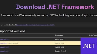 Download and Install the Latest .NET Framework on Windows 11/10!