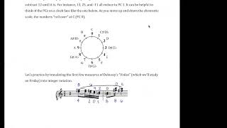Integer Notation & Whole Tone Collections