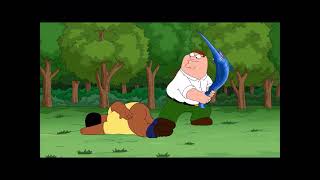 Peter spanking Cleveland with a sword fish