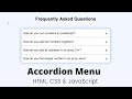 Create Simple Accordion Menu using HTML, CSS & JavaScript