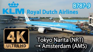 【4K Flight】Tokyo Narita (NRT) to Amsterdam (AMS) KLM Royal Dutch Airlines B787-9