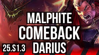 MALPHITE vs DARIUS (TOP) | 5k comeback | KR Diamond | 25.S1.3