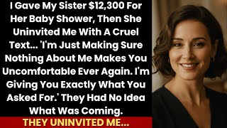 I Gave My Sister $12,300 for Her Shower—Then She Uninvited Me. She Had No Idea What Was Coming Next