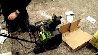 Assembly of Greenworks 80-volt 20in cordless electric snow blower